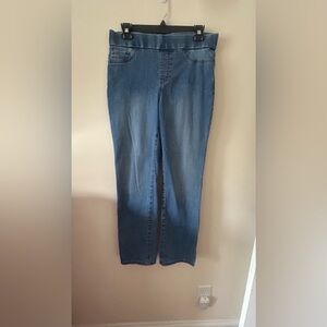 Kim Rogers Tummy Control Pull On‎ Straight Leg Women's size 8 Light Wash Jeans
